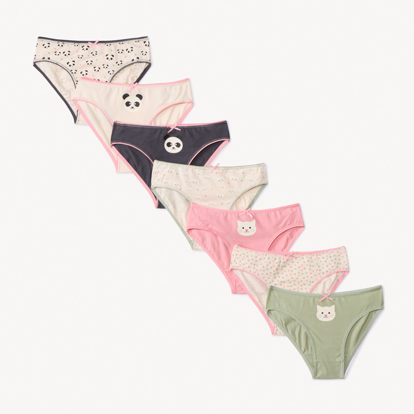 Lot de 7 culottes motifs animaux pour fille