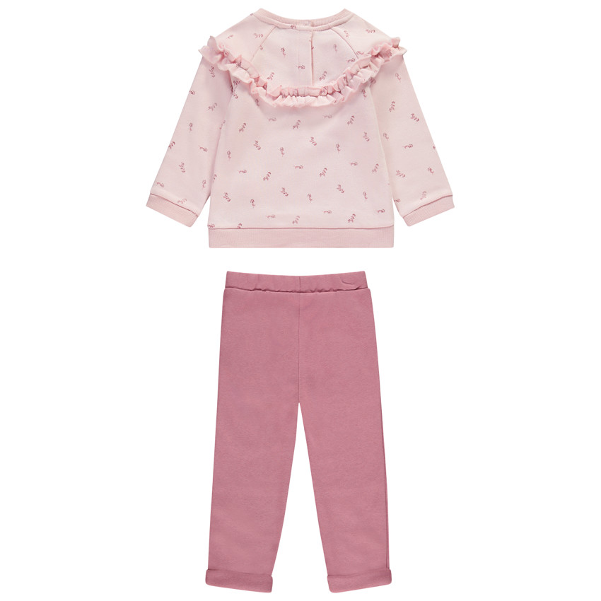 Ensemble jogging + sweat fantaisie à volants pour bébé fille  