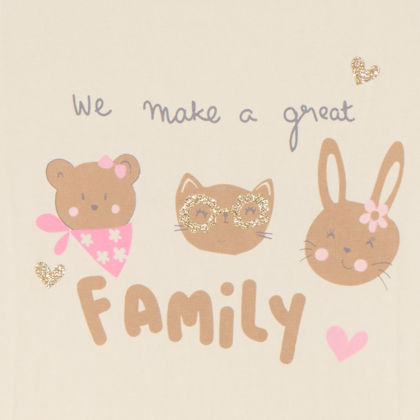 T-shirt manches courtes print animaux pour bébé fille 