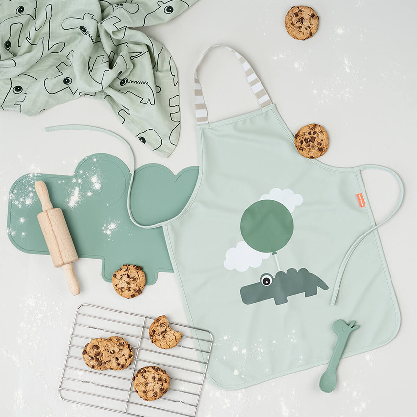 Tablier de cuisine imperméable Happy Clouds vert 