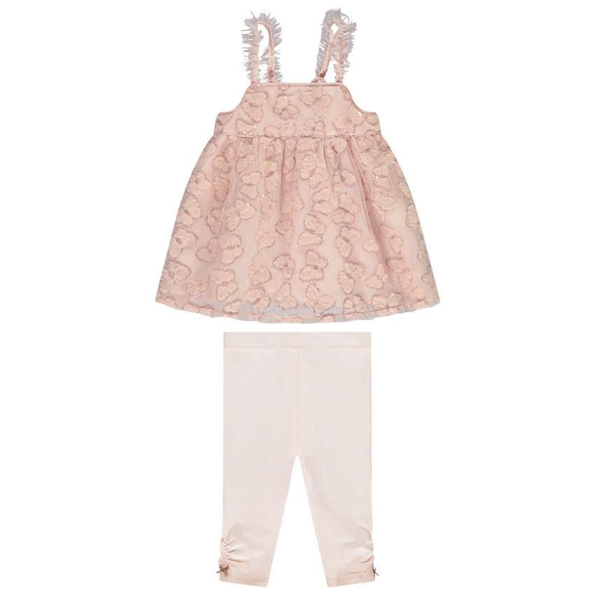 Ensemble 2 pièces avec tunique papillons pour bébé fille