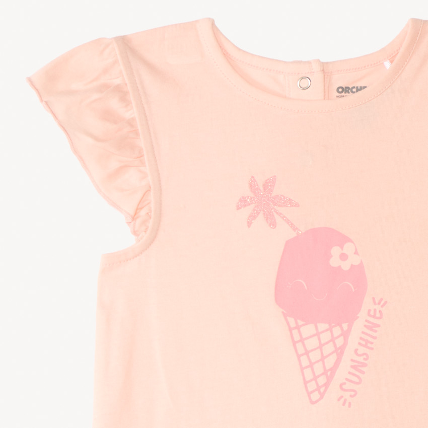 Set pyjama 2 pièces t-shirt + short pour bébé fille  