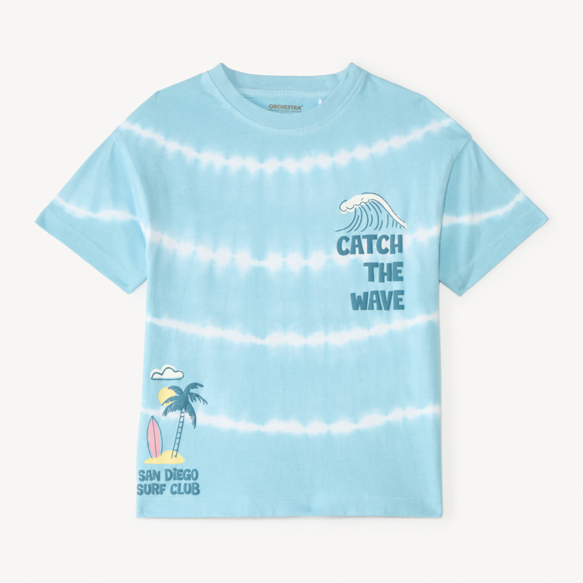 T-shirt manches courtes tie and dye print surf pour garçon 