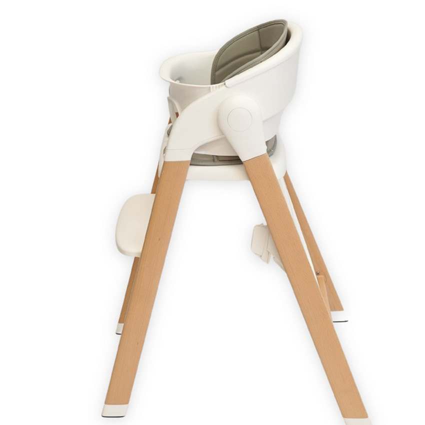 Chaise haute Grow With Me évolutive pliable Bois/Blanc - Blanc (Bo Jungle) - Image 4