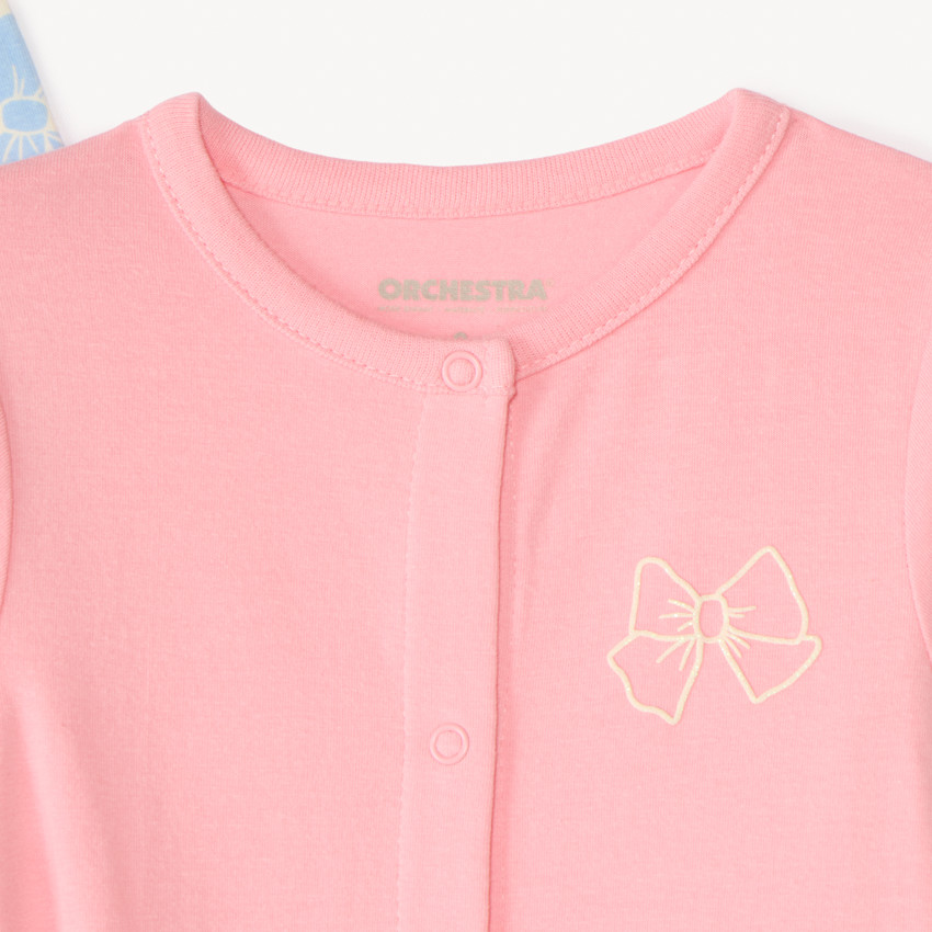 Lot de 3 dors-bien motif nœuds pour bébé fille - ouvertures différentes selon l'âge 