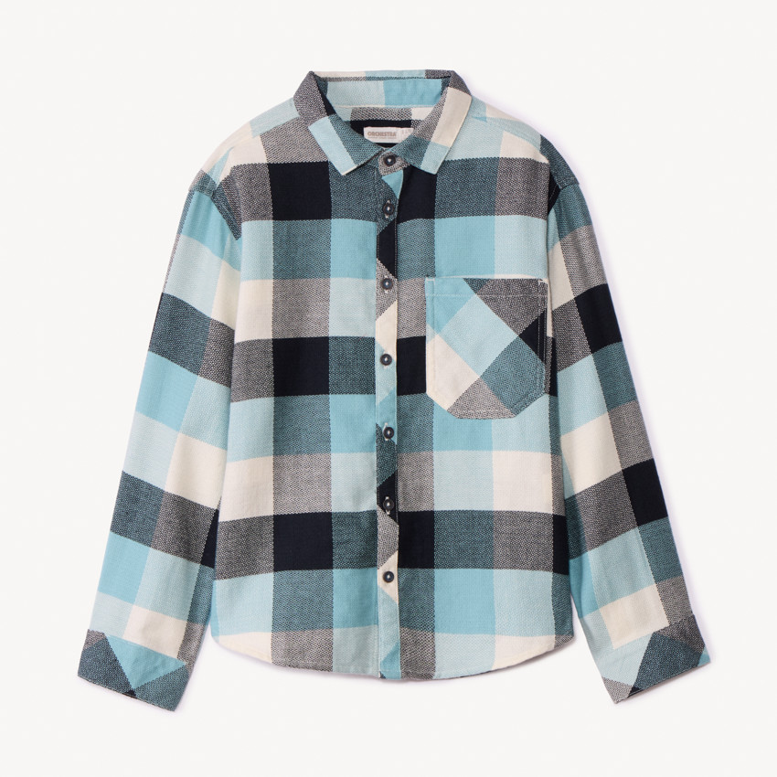 Chemise manches longues à carreaux pour garçon