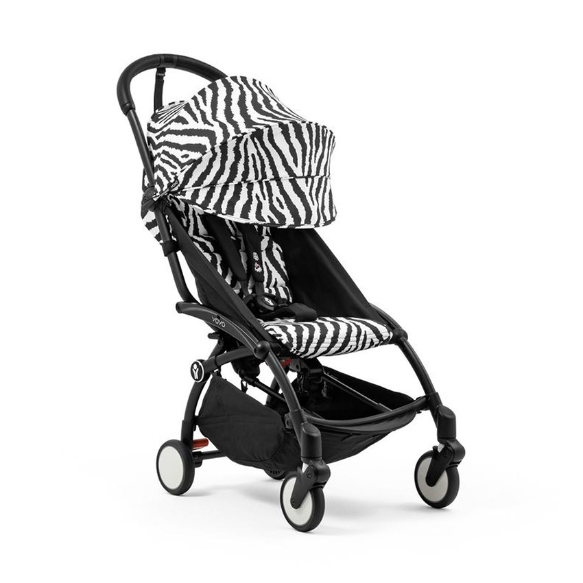 Poussette Stokke® YOYO³ à partir de 6 mois - cadre noir/zèbre