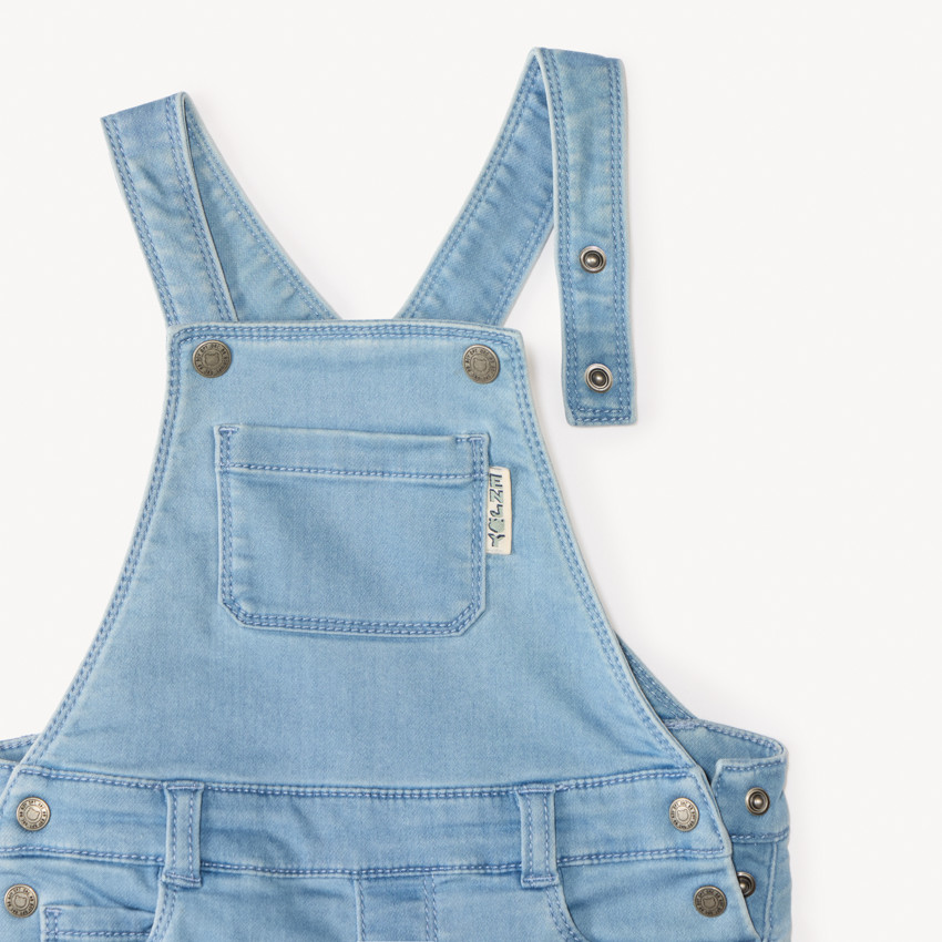 Salopette courte en jean unie pour bébé garçon 