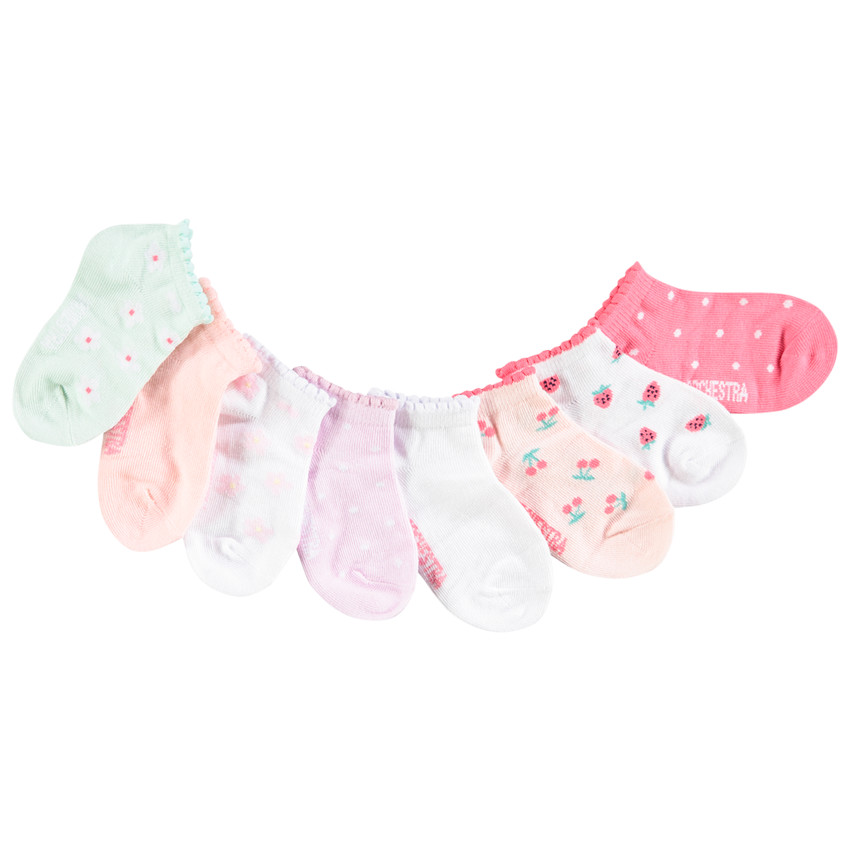 Lot de 8 paires de chaussettes motifs fantaisie pour bébé fille 