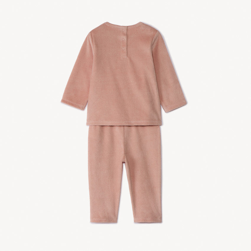 Set pyjama en velours print fantaisie pour bébé fille 