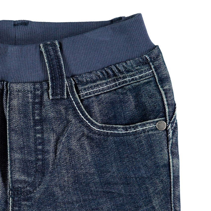 Jean effet used droit à taille élastiquée pour enfant garçon 