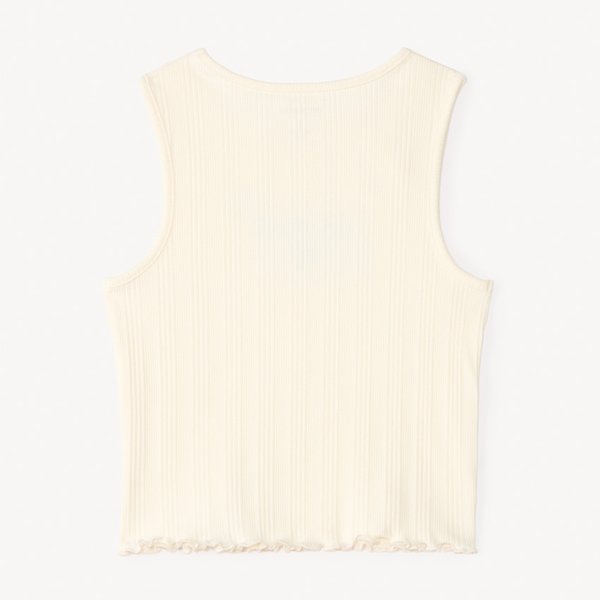 Débardeur en maille côtelée fantaisie broderie "Saint Tropez" pour fille 