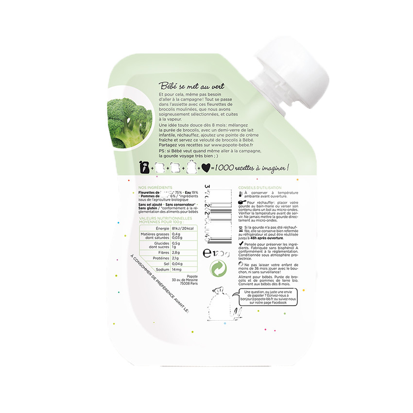 Gourde aux brocolis bio - 120g 