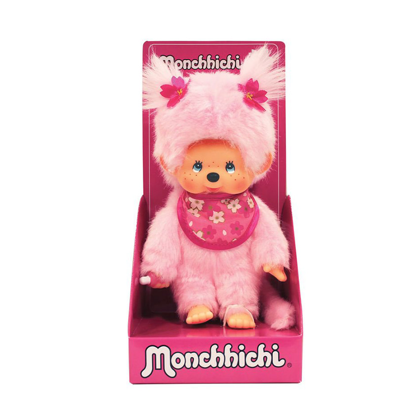 Peluche Monchhichi Fille Rose 20 cm 