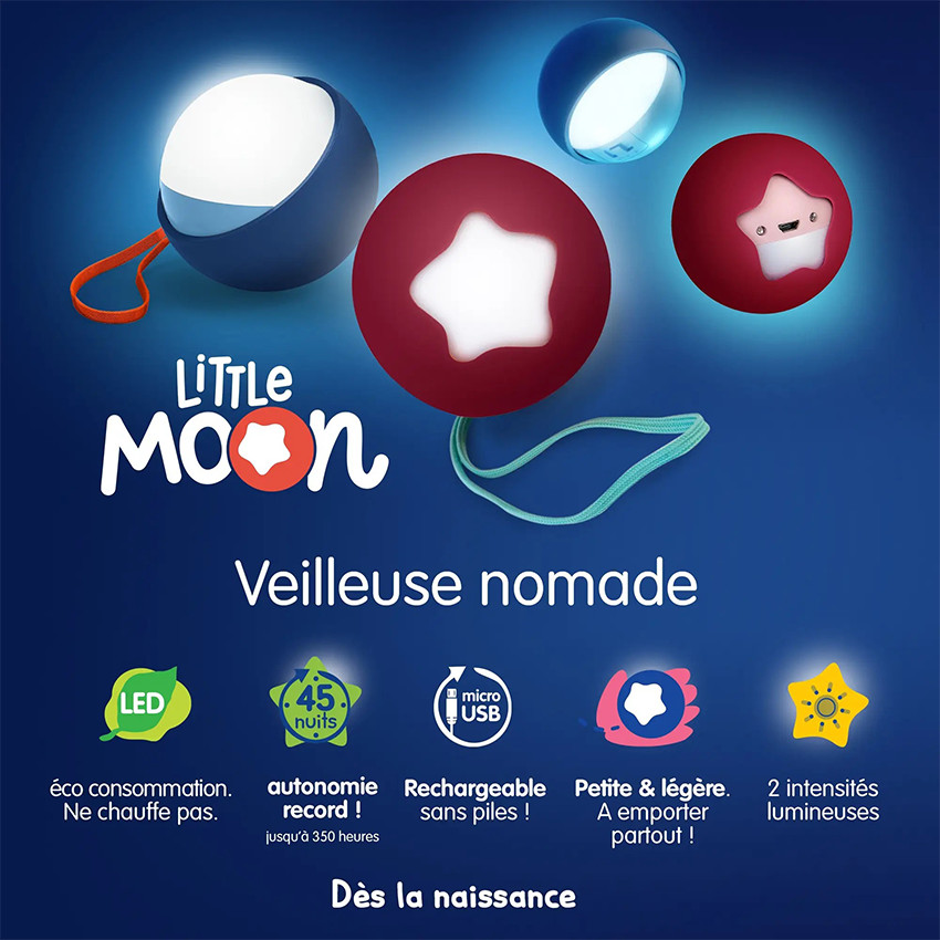 Veilleuse Little Moon rechargeable Beige 