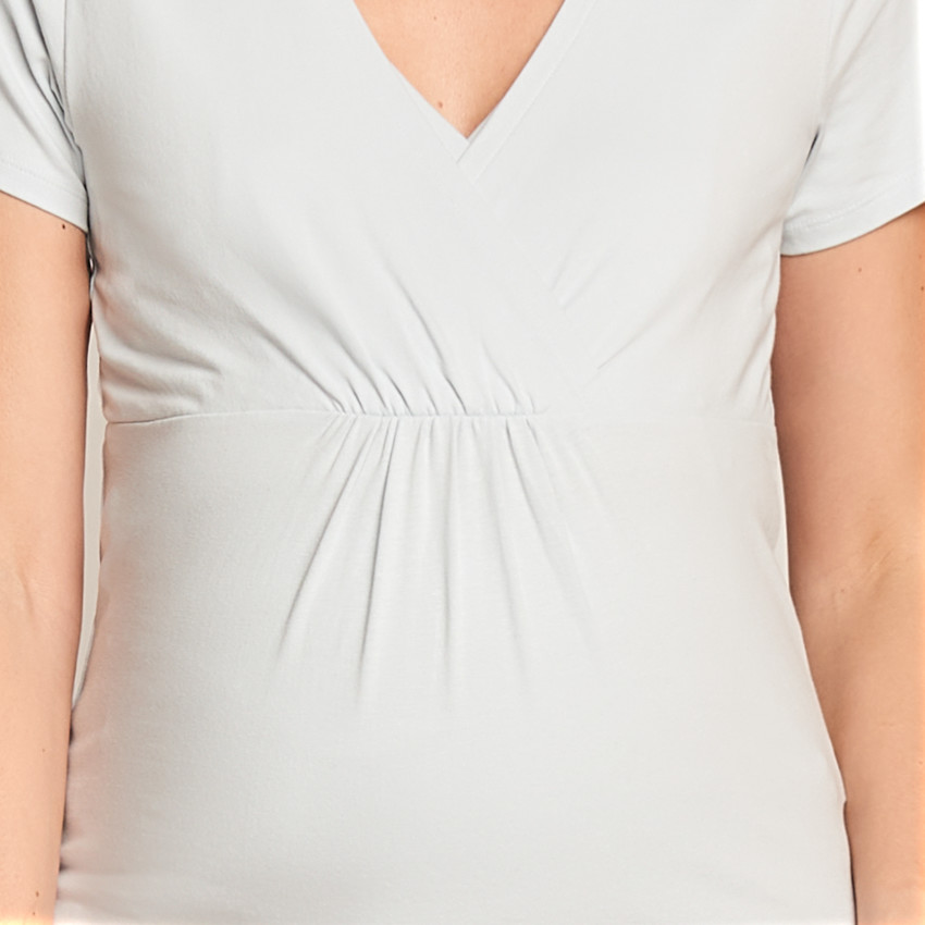 T-shirt manches courtes de grossesse et d'allaitement uni 