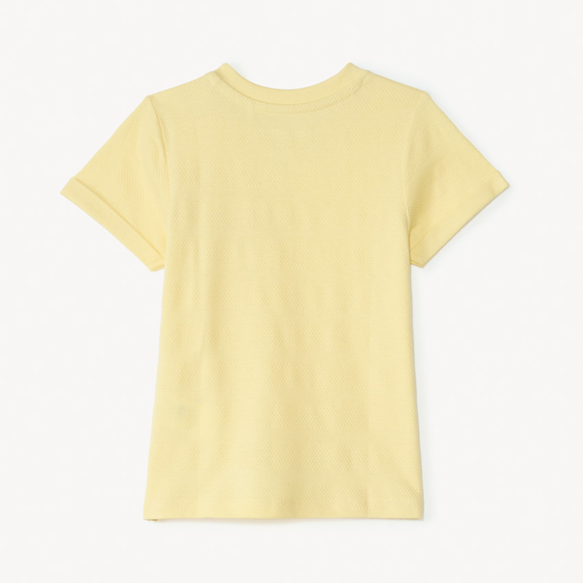 T-shirt manches courtes uni en jersey effet pop-corn pour bébé garçon 