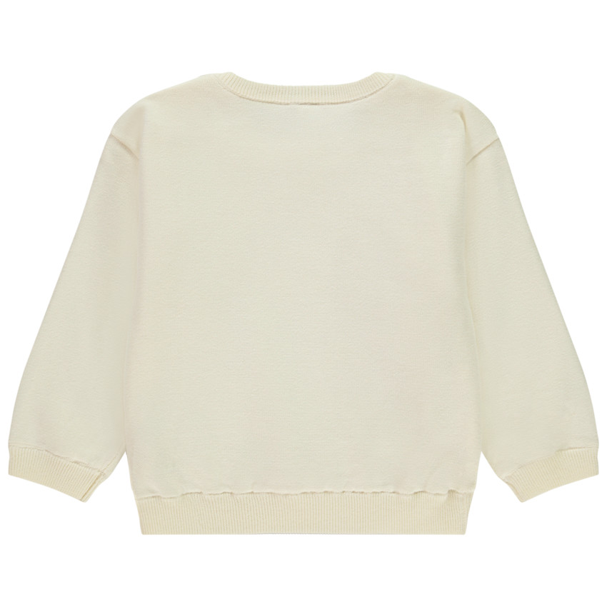 Pull tricot doublé en velours avec patch brodé fantaisie pour bébé fille 