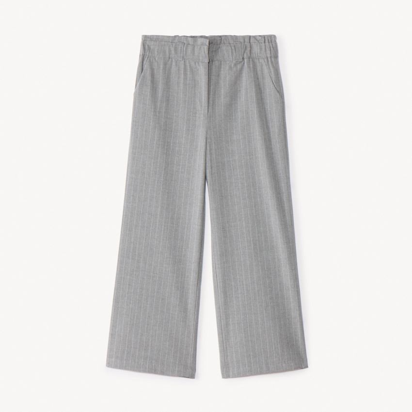 Pantalon droit en toile rayée fille
