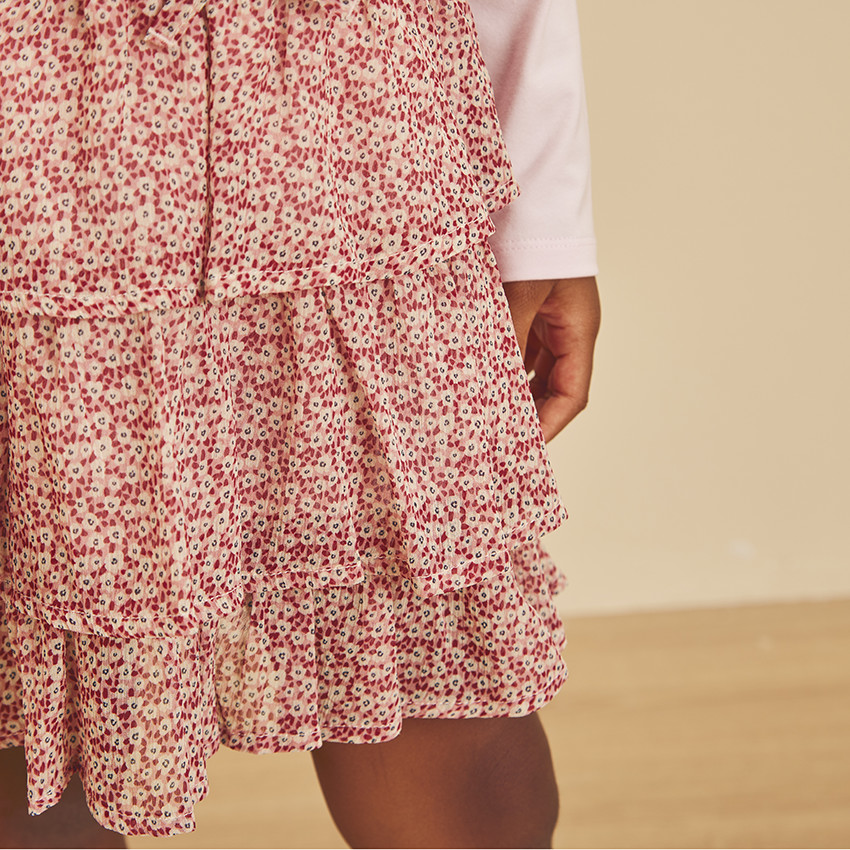 Jupe courte volantée imprimé fantaisie pour fille 