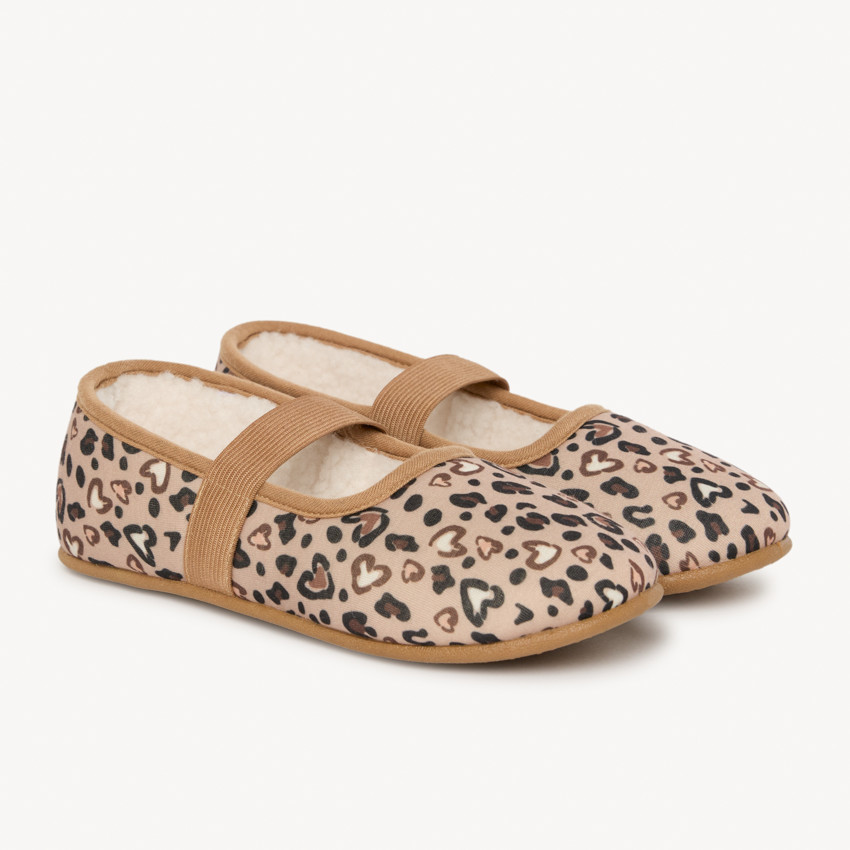 Chaussons babies imprimé cœurs/léopard pour fille
