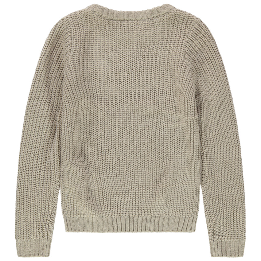 Pull en maille épaisse à broderies contrastées 