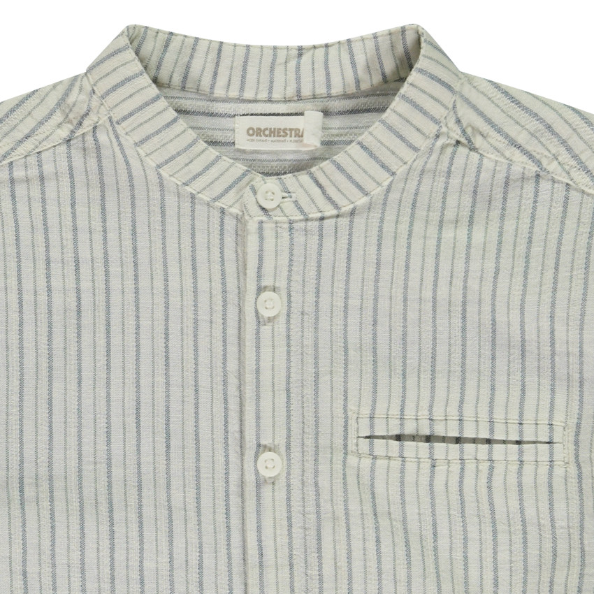 Chemise manches longues retroussables et rayée pour garçon 