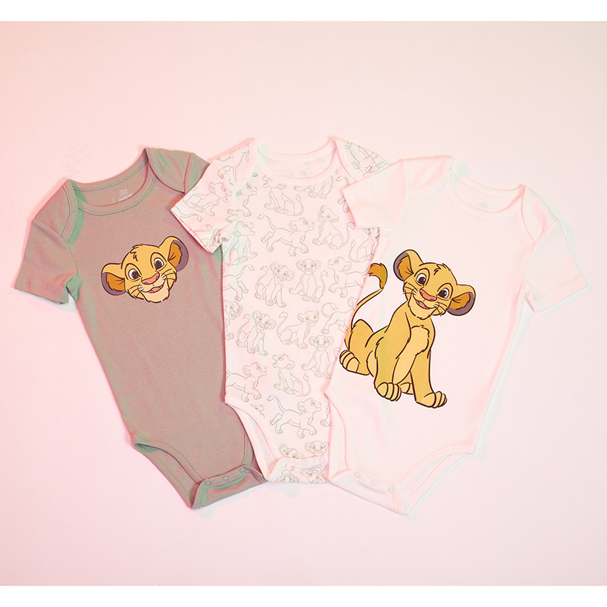Lot de 3 bodies en coton Le Roi Lion Disney pour bébé garçon 