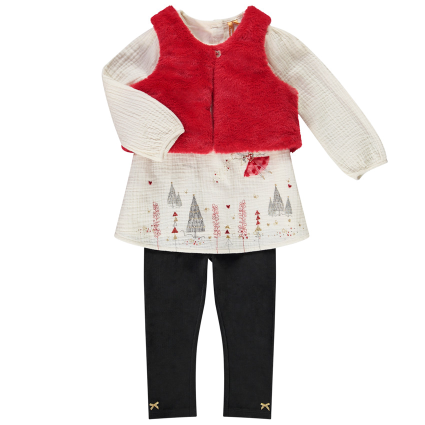 Ensemble 3 pièces print fantaisie pour bébé fille 