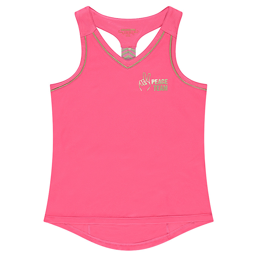 Junior - Débardeur de sport uni avec poche zippée au dos 