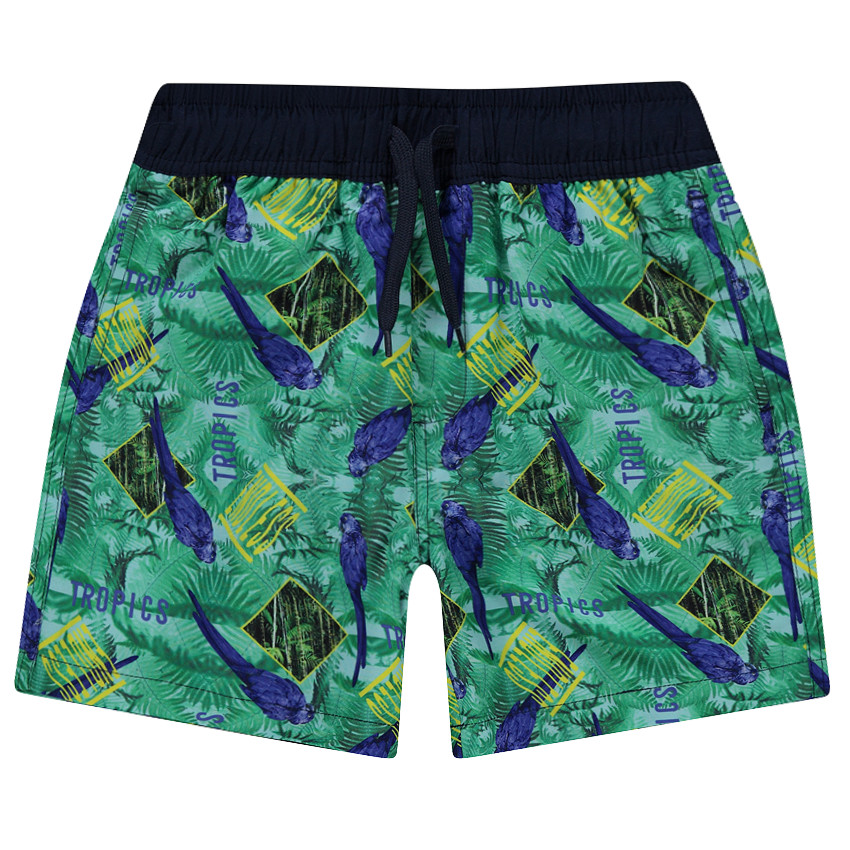Junior - Short de bain avec imprimé esprit tropical all-over 