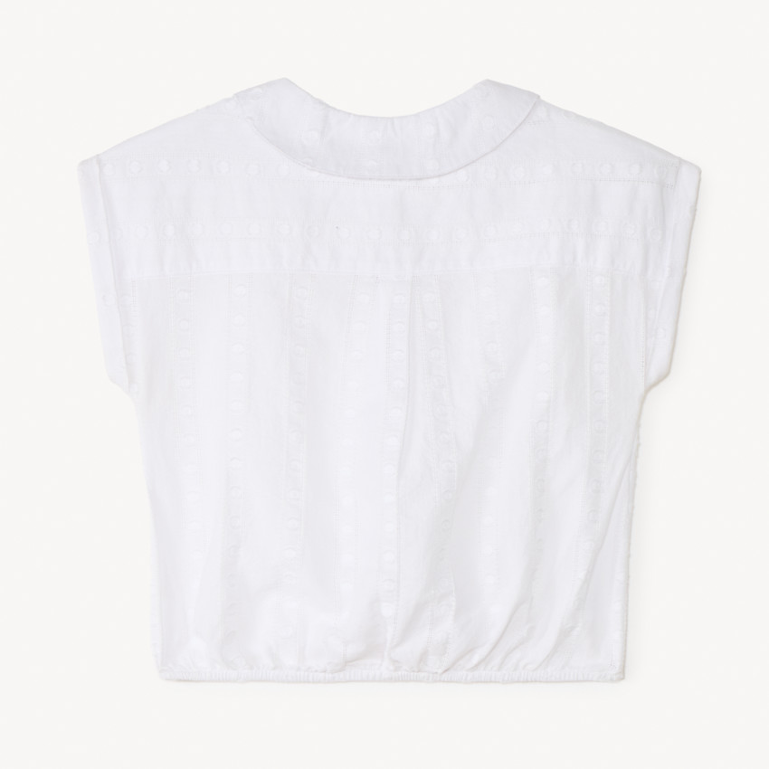 Chemise col claudine nouée à la taille pour bébé fille 
