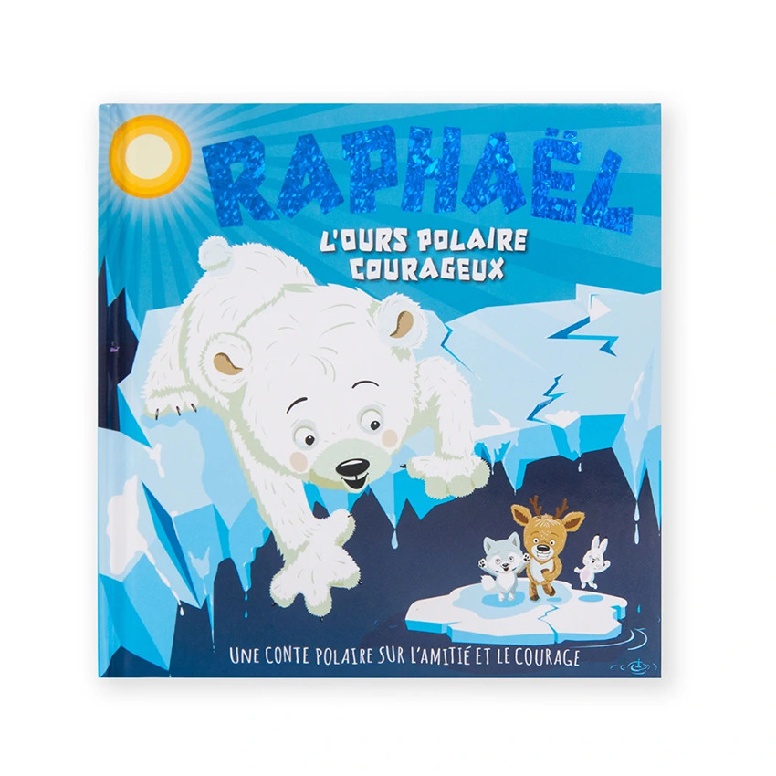 Livre personnalisé Raphaël l'ours polaire courageux 