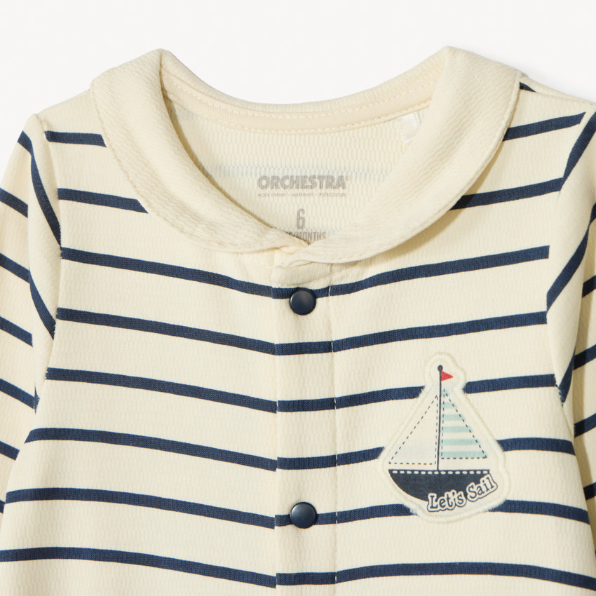 Dors-bien rayé à col marin pour bébé garçon 