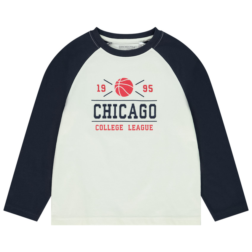 T-shirt manches longues raglan print basket pour garçon 