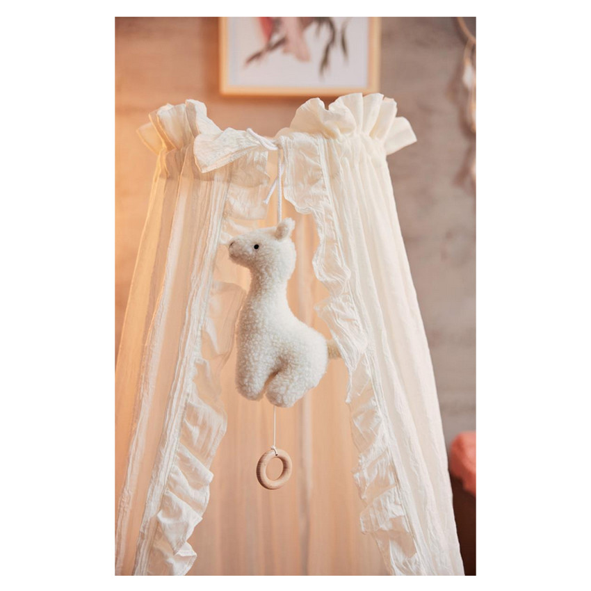 Ciel de lit Vintage avec volants 155cm Ruffle Ivory - Ecru (Jollein) - Image 2