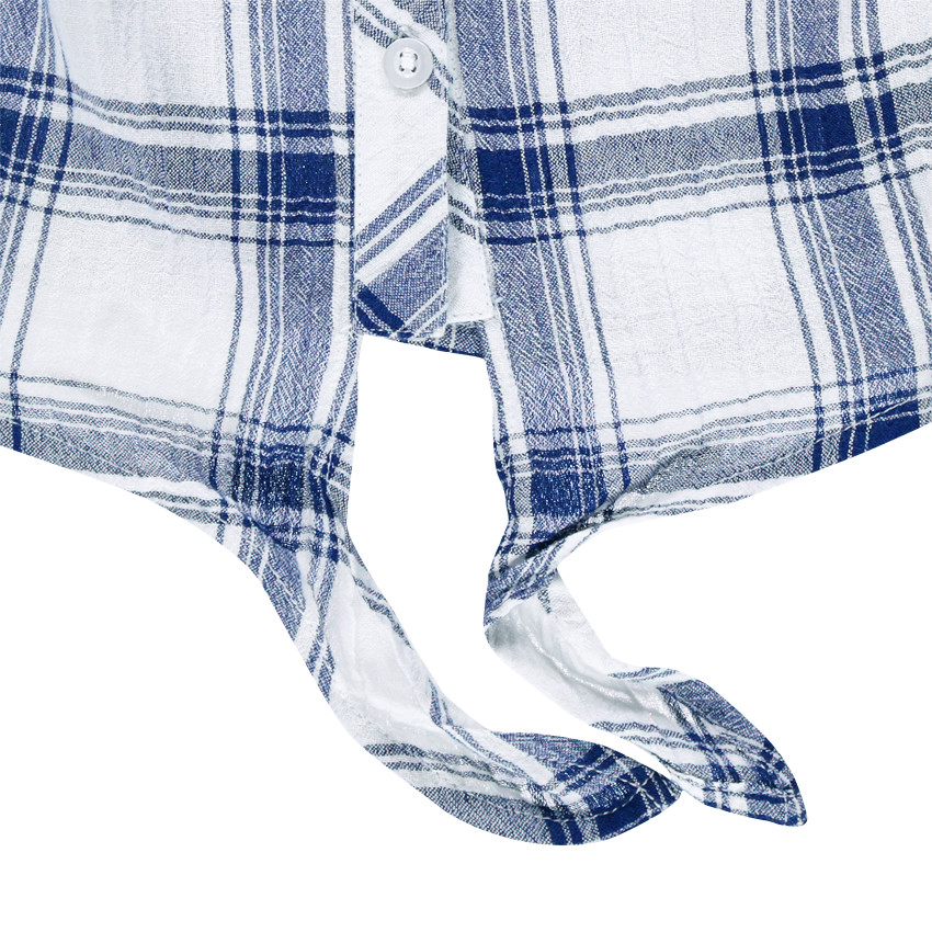 Junior - Chemise à carreaux oversize à nouer devant 