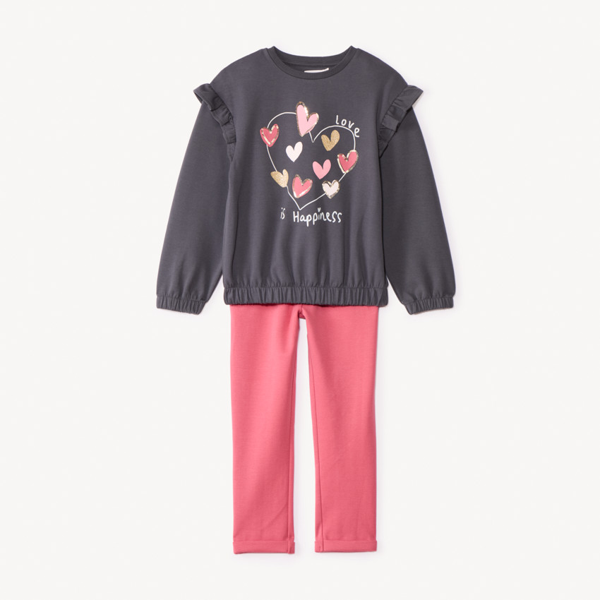Ensemble jogging en scuba avec sequins pour fille