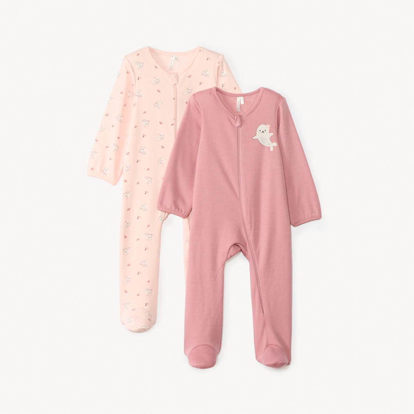 Lot de 2 dors-bien fantaisie contrecollé en sherpa pour bébé fille
