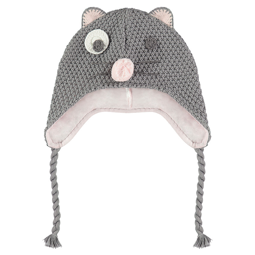 Bonnet péruvien en maille doublé jersey avec détails en relief 