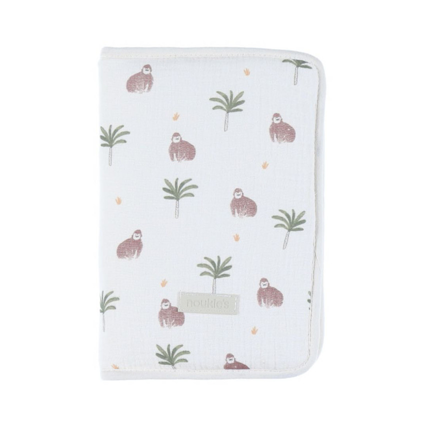 Protège carnet de santé zippé Cute Gorilla blanc