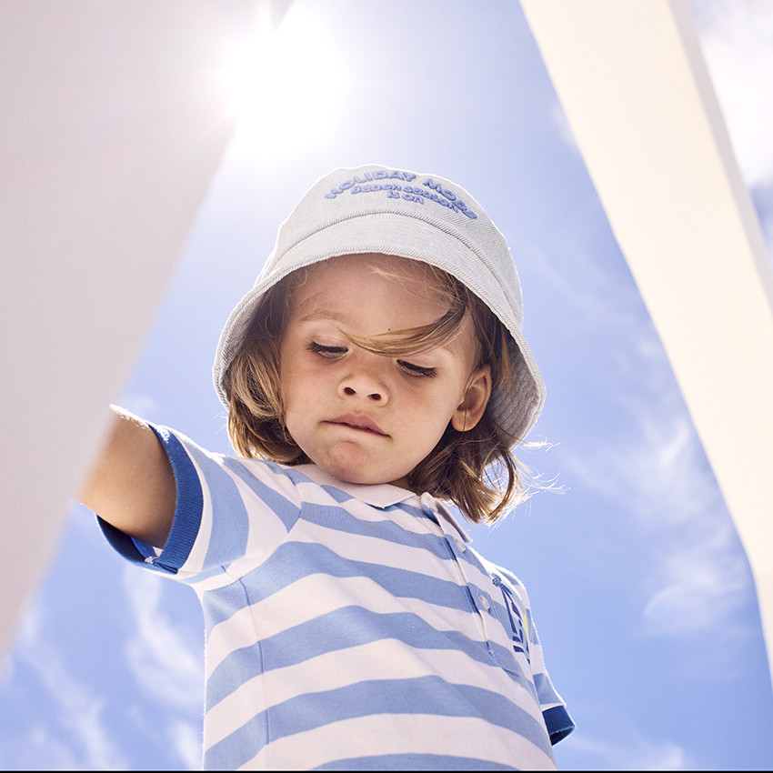 Bob en jean avec broderie 3D pour garçon 