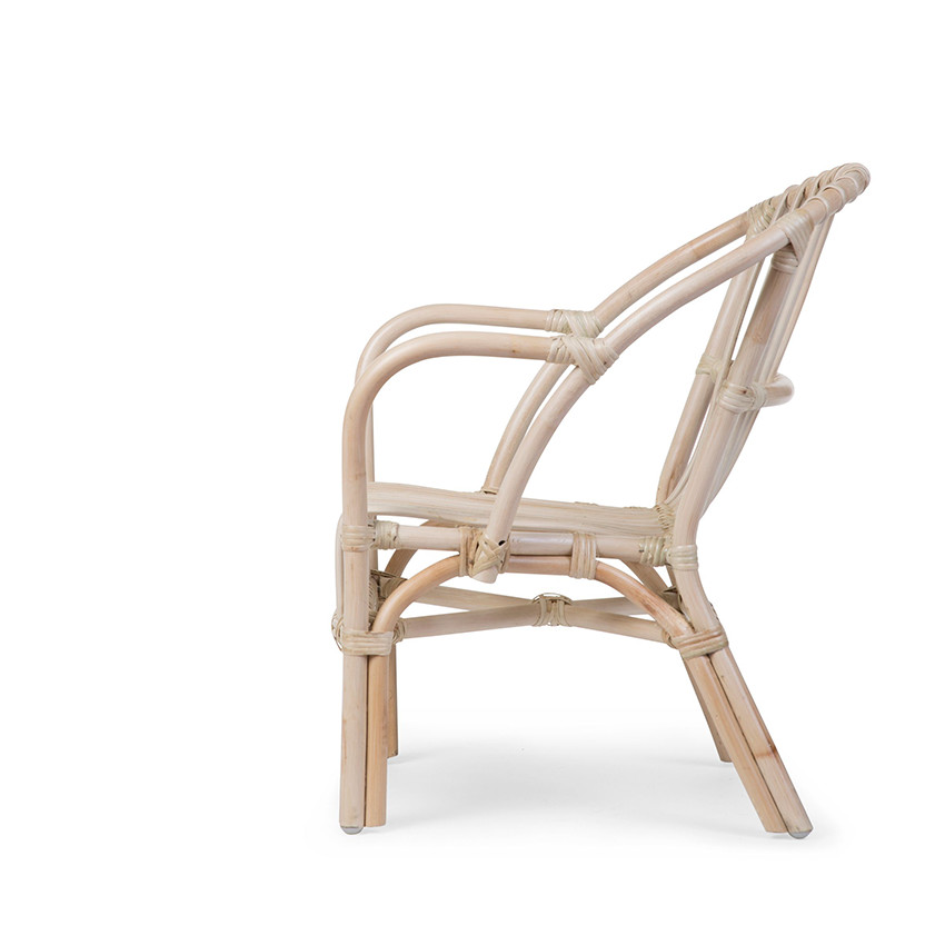 Chaise en rotin Montana Kid avec coussin - Naturel 
