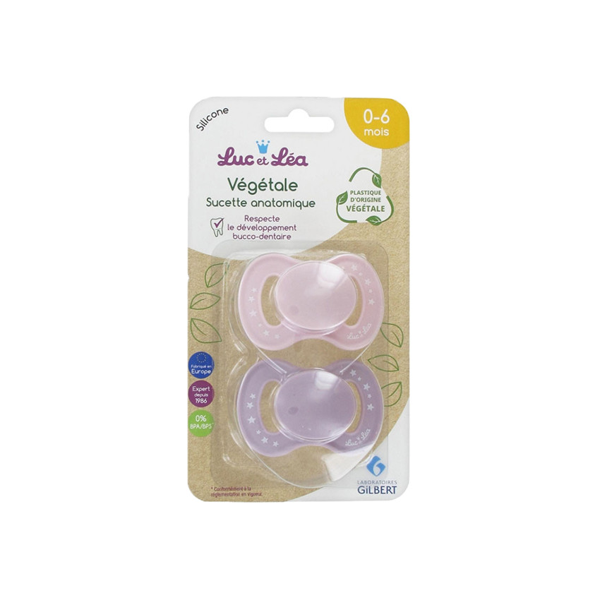 Duo de sucettes anatomiques végétales 0-6 mois - Rose 