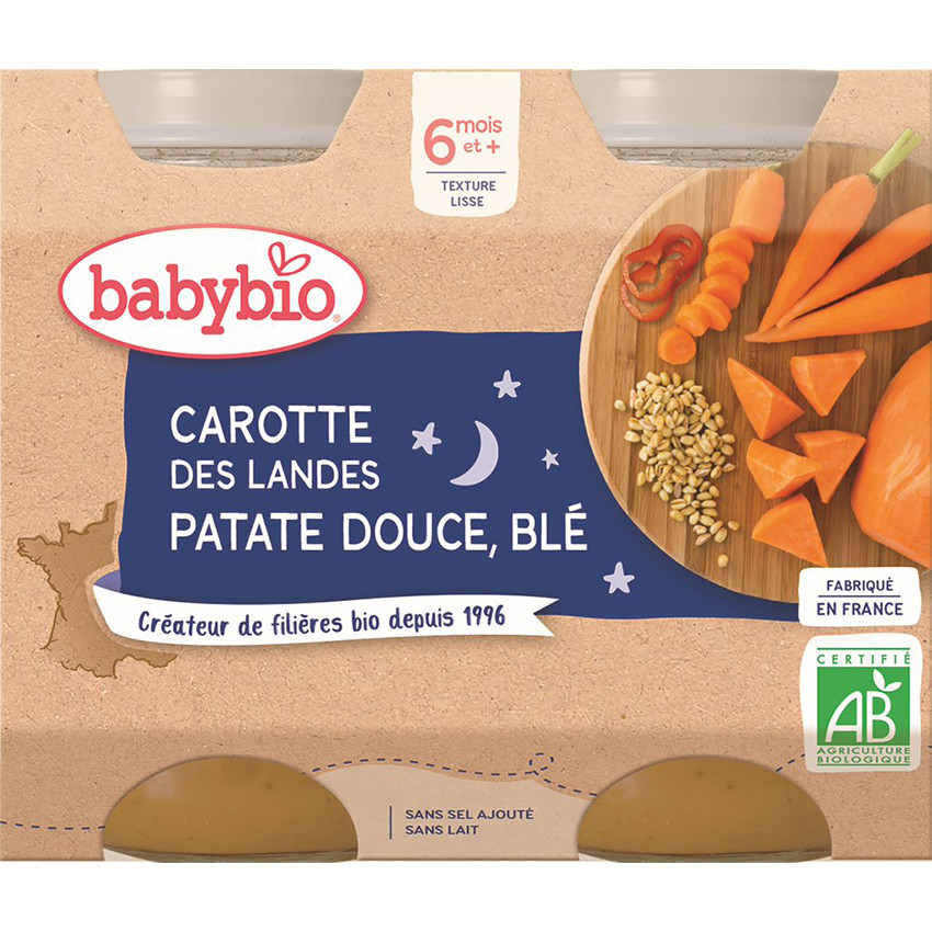 Petits pots de Carotte et Patate Douce 2x200g 