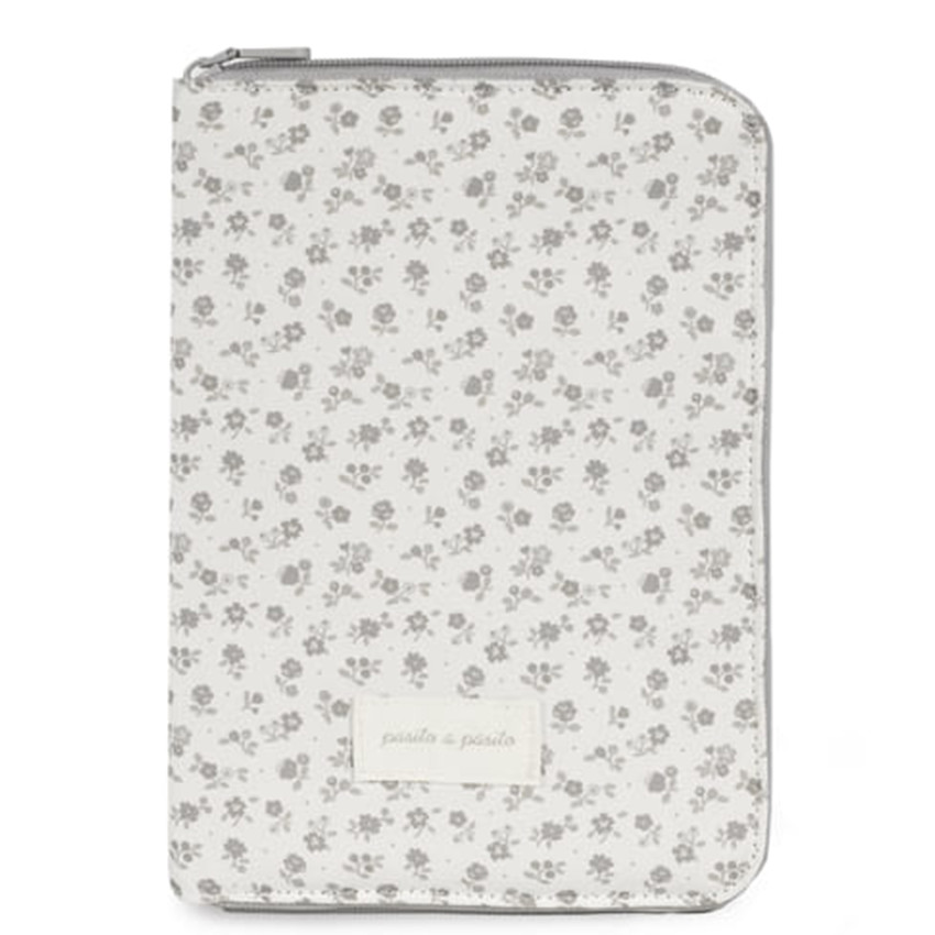 Carnet de santé Little Bloom Fleurs Gris 