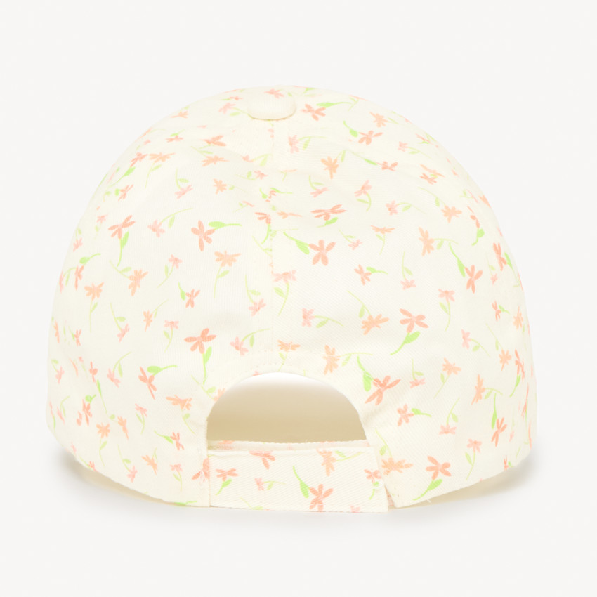 Casquette en twill imprimé fleurs et broderie "Jolie" pour bébé fille 