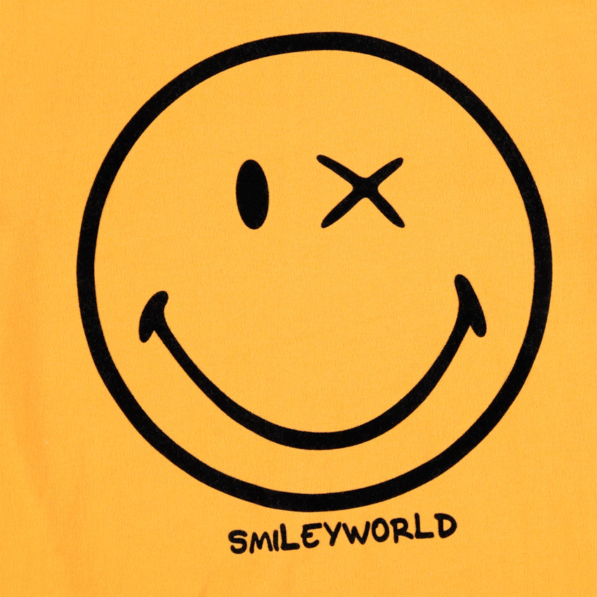 Junior - T-shirt manches longues à capuche bicolore print Smiley 