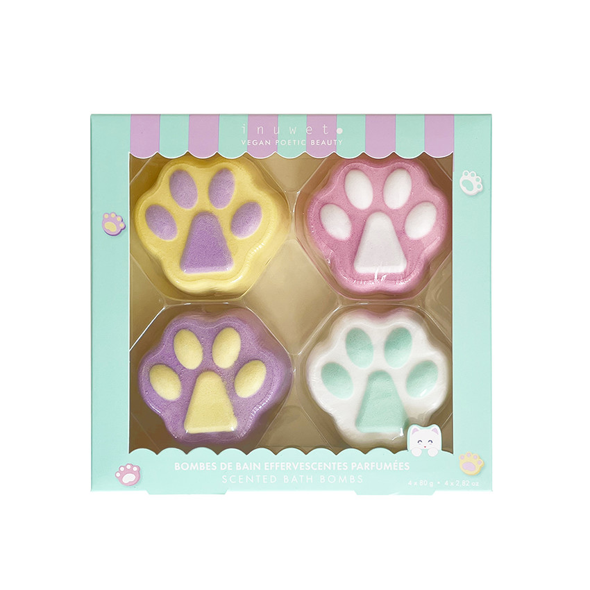 Coffret 4 bombes de bain parfumées Fizzy Kitty 