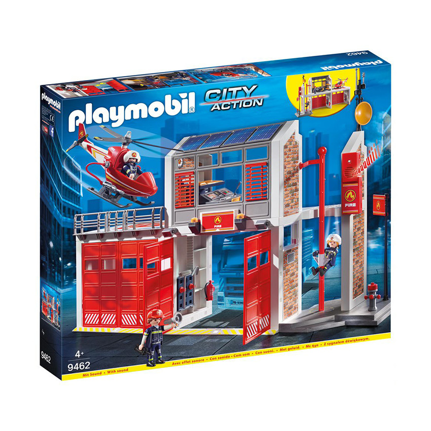 Caserne de Pompiers avec hélicoptère  